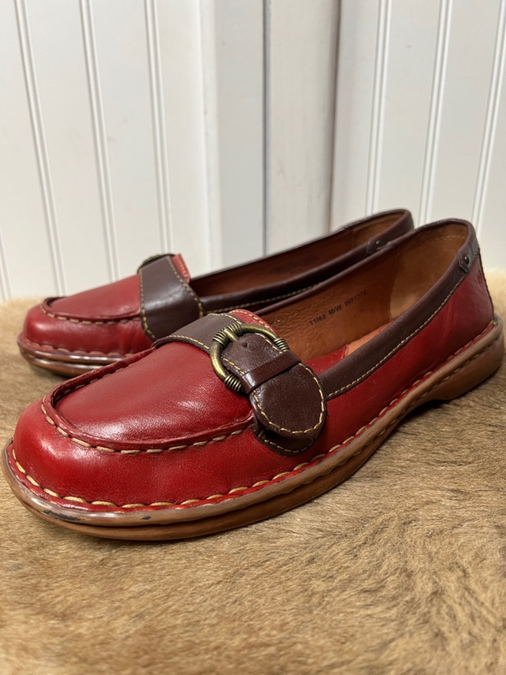 Born Leather Buckle Loafers Shoes 11